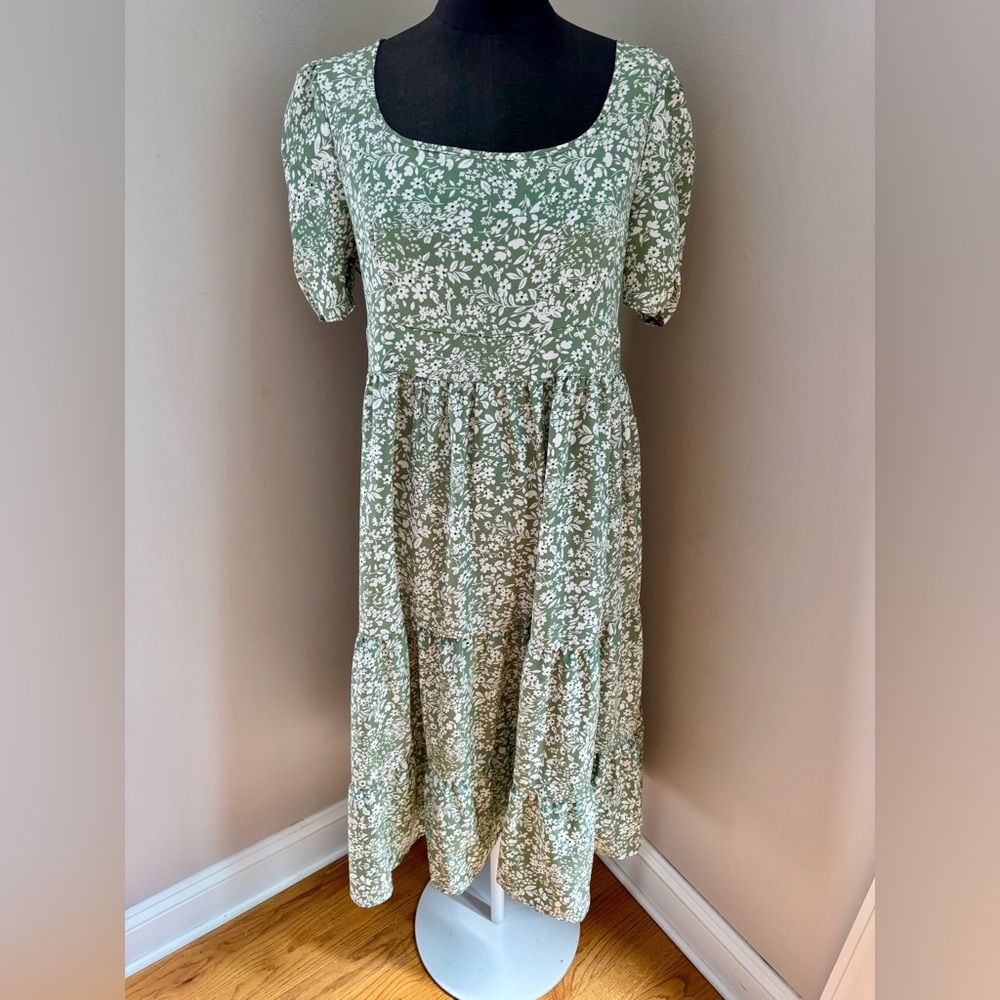 Floral Green Maxi Dress